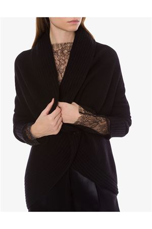 Cardigan in lana merino e cashmere nero ALBERTA FERRETTI | A090366010555